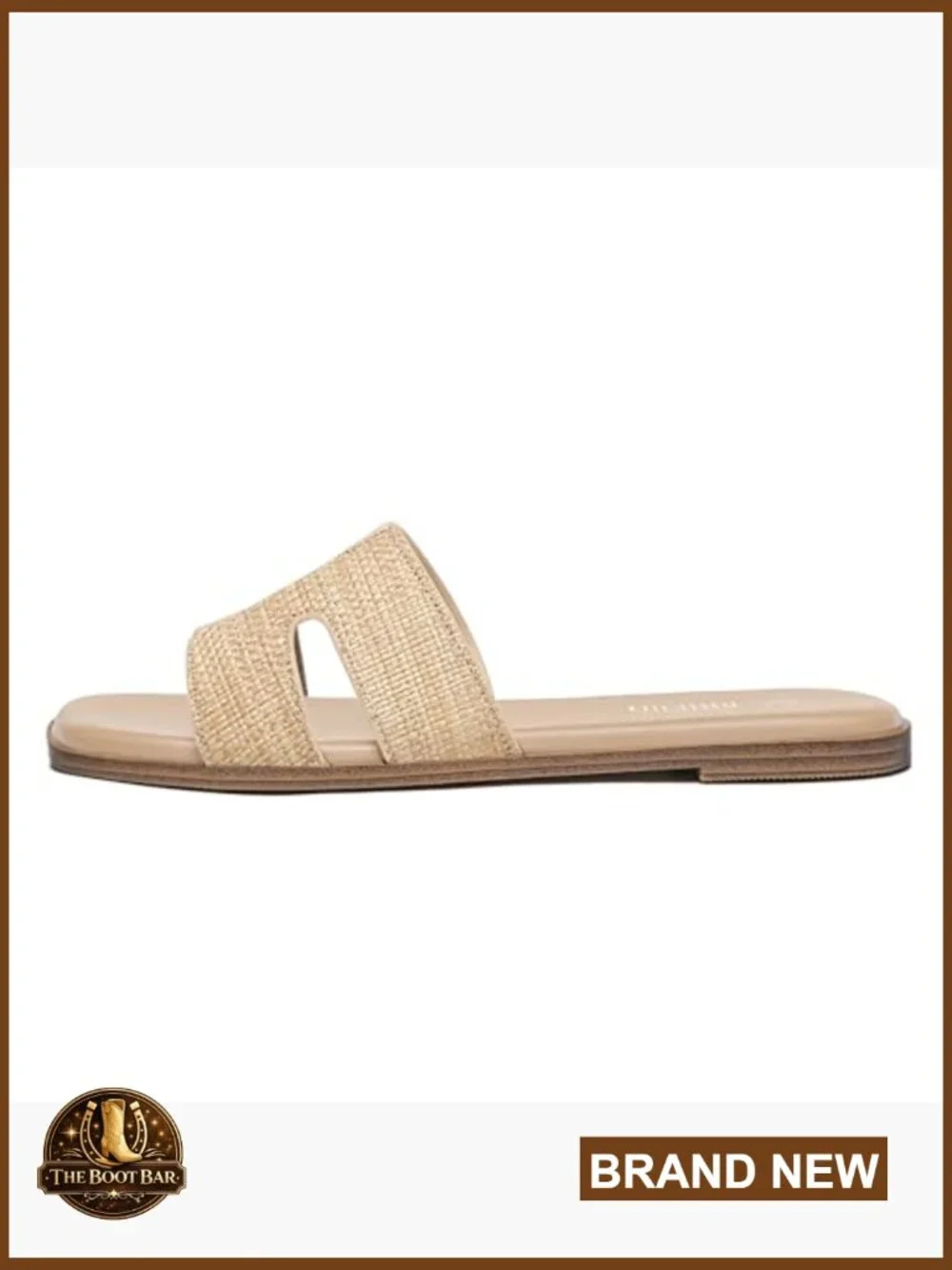 Women's Leather Slide Sandals Comfortable Slip On Flat Dressy - Picture 4 of 7